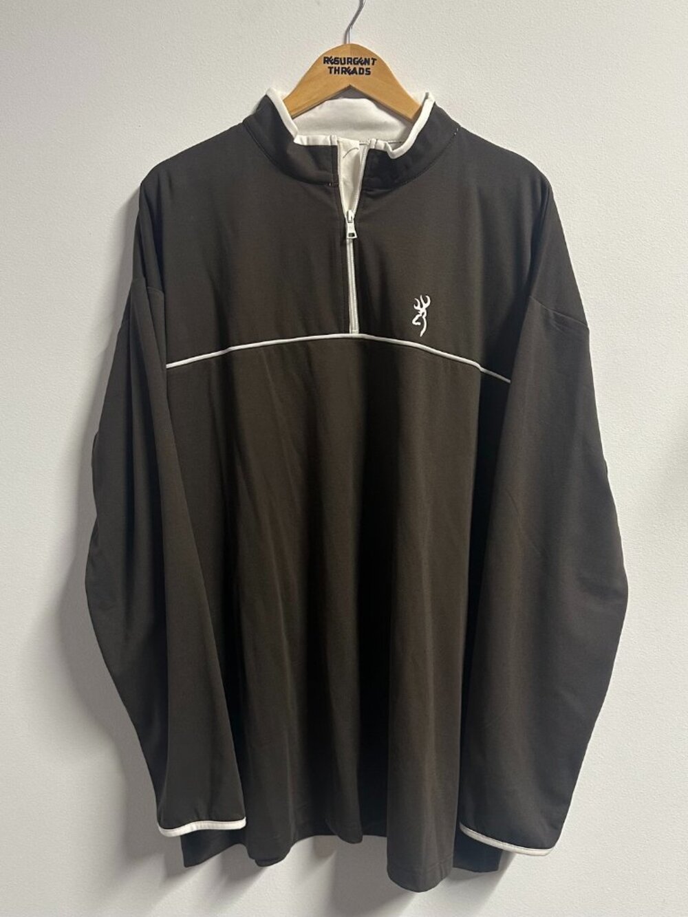 Browning Brown Men's Quarter Zip 1/4 Lightweight Shirt Size 2XL